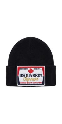 Dsquared2 Unisex Woll Wintermütze in Schwarz