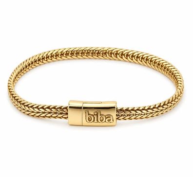 Armband burnished Gold gedrehter Gliederkatte goldfarben 20,5 cm Unisex Biba