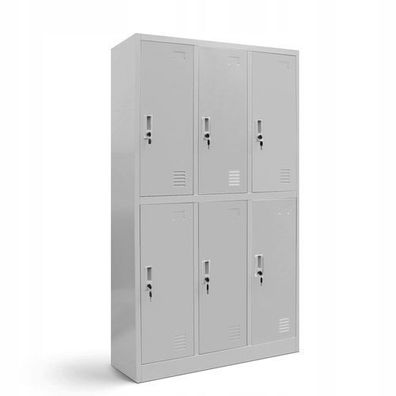 Schließfachschrank Spint Wertfachschrank Umkleideschrank 150 cm x 90 cm x 45 cm Grau