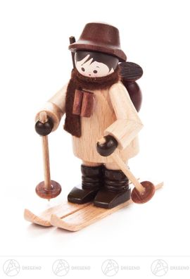 Miniatur Wildhüter auf Ski natur H=ca 6 cm NEU Erzgebirge Weihnachtsfigur