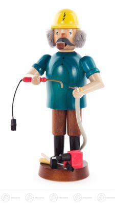 Räuchermann Elektriker H=ca 17 cm NEU Erzgebirge Rauchmann Räucherfigur