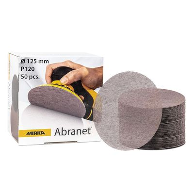 Mirka Abranet Netzschleifscheiben 125 mm Korn P120 50 Stück mit Klett