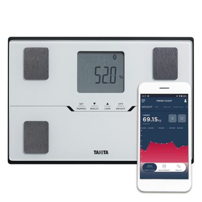 Tanita BC-401 Körperanalysewaage mit Bluetooth und App Stoffwechselalter Weiss