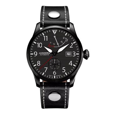 Junkers Flieger Gangreserve Herren Armbanduhr 9.65.01.02 Saphirglas 42mm
