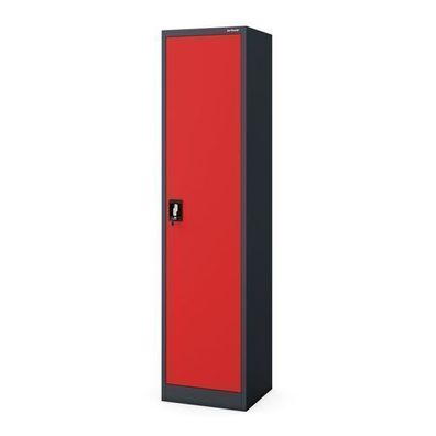 Akten-Karteischrank mit Schlüssel, anthrazit-rot: ALEX 450 x 1850 x 400 mm