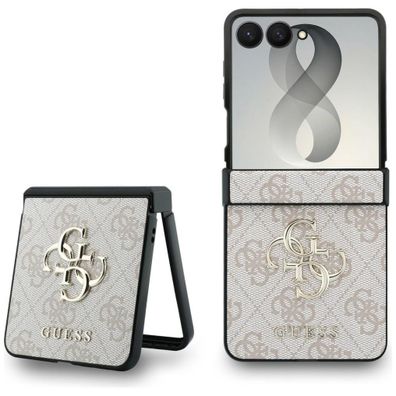 GUESS Big 4G Logo aus Kunstleder für Samsung Galaxy Z Flip 8 Braun Handyhülle