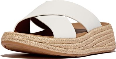 FitFlop Damen Sandalen F-Mode Espadrille Leather Flatform Cross Slides IV5