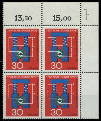 BRD 1966 Nr 522 postfrisch Viererblock ECKE-ORE X7EF766