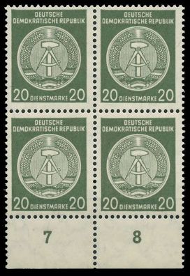 DDR DIENST HAMMER ZIRKEL Nr 37yBY postfrisch Viererbloc X820A42