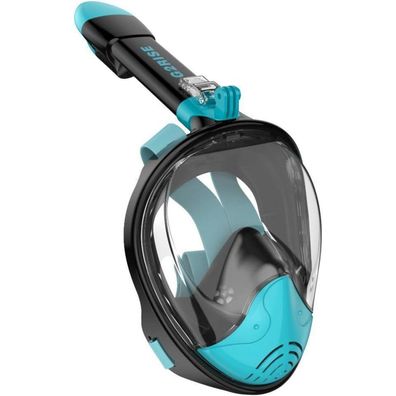 G2RISE® Faltbare Schnorchelmaske CO2-sicher mit Kameraposition XS Schwarz Grün