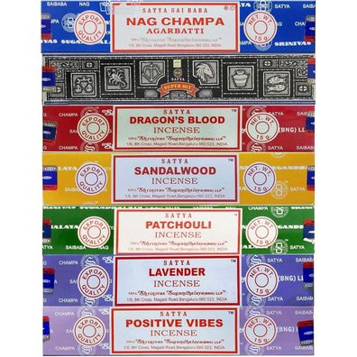 Satya Räucherstäbchen Geschenkset Nag Champa Super Hit Drachenblut Lavendel