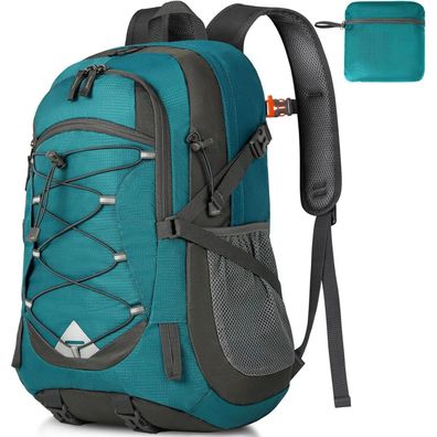 40L Wasserdichter Wanderrucksack Herren Damen Leicht Faltbar Grün