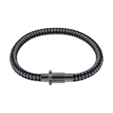 Joop! Herren Armband 2040568 Leder, Edelstahl, Magnet-Schraubverschluss, schwarz