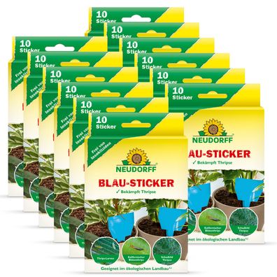 12 x Neudorff Blau-Sticker, 10 Stück