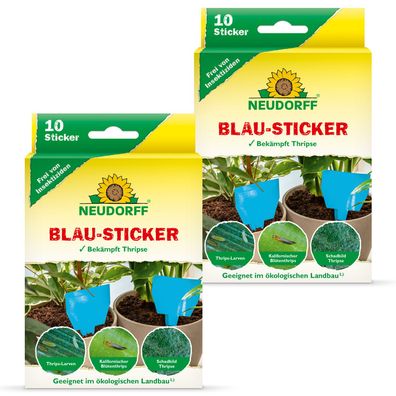 2 x Neudorff Blau-Sticker, 10 Stück