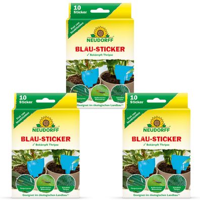 3 x Neudorff Blau-Sticker, 10 Stück