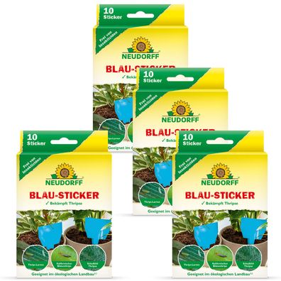 4 x Neudorff Blau-Sticker, 10 Stück