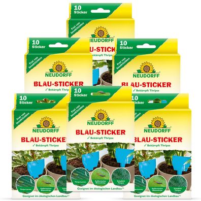 6 x Neudorff Blau-Sticker, 10 Stück