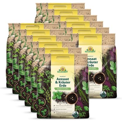 12 x Neudorff NeudoHum® Aussaat- und KräuterErde, 10 Liter