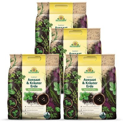 4 x Neudorff NeudoHum® Aussaat- und KräuterErde, 10 Liter