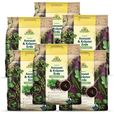 6 x Neudorff NeudoHum® Aussaat- und KräuterErde, 10 Liter