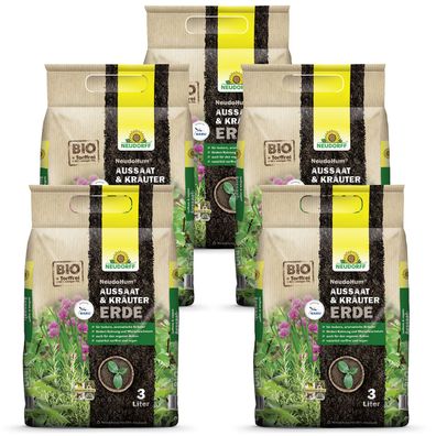 5 x Neudorff NeudoHum® Aussaat- und KräuterErde, 3 Liter