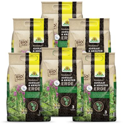 6 x Neudorff NeudoHum® Aussaat- und KräuterErde, 3 Liter