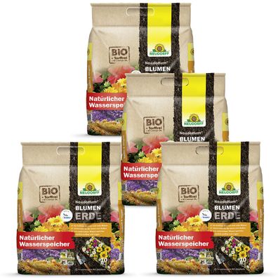 4 x Neudorff NeudoHum® BlumenErde, 10 Liter
