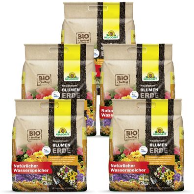 5 x Neudorff NeudoHum® BlumenErde, 10 Liter