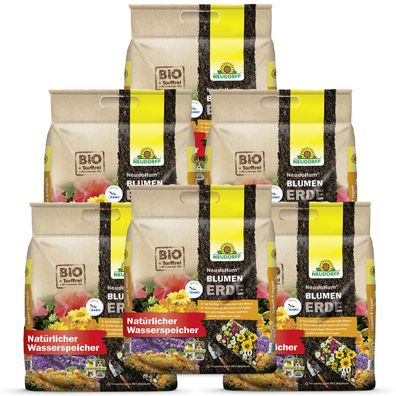 6 x Neudorff NeudoHum® BlumenErde, 10 Liter