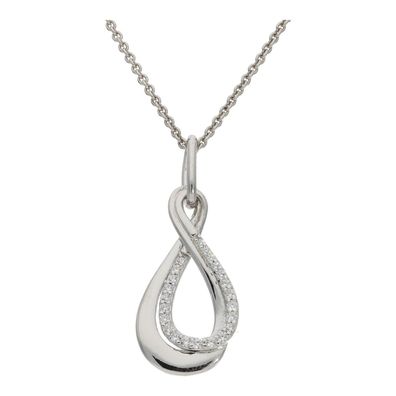 Doppelreihiger Kettenanhänger 925 Silber Zirkonia JL10-02-3742