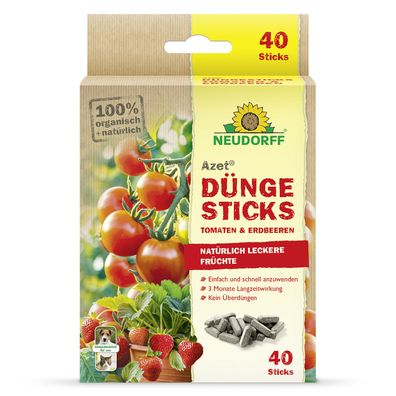 Neudorff Azet® DüngeSticks für Tomaten und Erdbeeren, 40 Sticks
