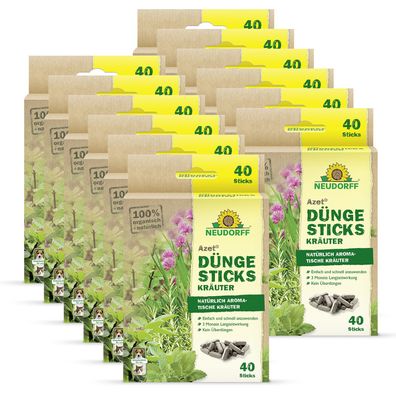 12 x Neudorff Azet® DüngeSticks für Kräuter, 40 Sticks