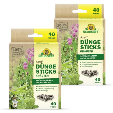2 x Neudorff Azet® DüngeSticks für Kräuter, 40 Sticks