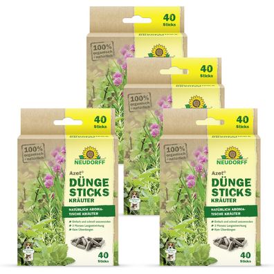 4 x Neudorff Azet® DüngeSticks für Kräuter, 40 Sticks