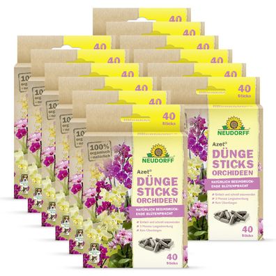12 x Neudorff Azet® DüngeSticks für Orchideen, 40 Sticks
