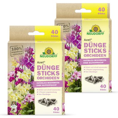2 x Neudorff Azet® DüngeSticks für Orchideen, 40 Sticks