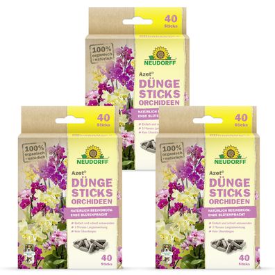 3 x Neudorff Azet® DüngeSticks für Orchideen, 40 Sticks