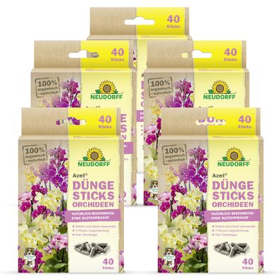 5 x Neudorff Azet® DüngeSticks für Orchideen, 40 Sticks
