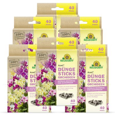 6 x Neudorff Azet® DüngeSticks für Orchideen, 40 Sticks
