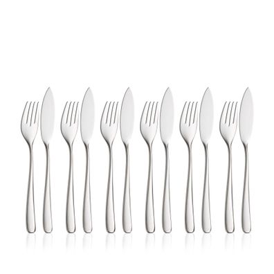 WMF Vision Fischbesteck-Set, 12-teilig, Cromargan protect® 120690