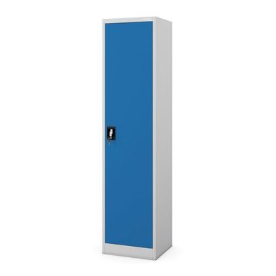 Akten-Karteischrank mit Schlüssel, grau-blau: ALEX 450 x 1850 x 400 mm