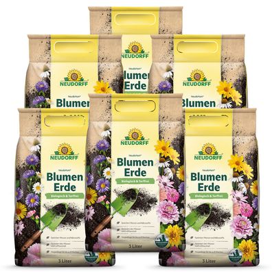 6 x Neudorff NeudoHum® BlumenErde, 3 Liter