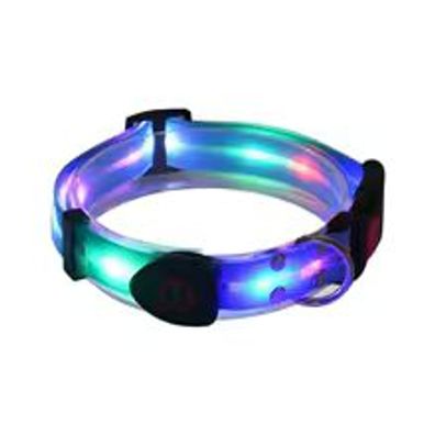Hundehalsband, LED-Hundehalsband - mit Beleuchtung, verstellbar