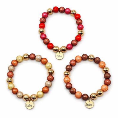 Armband elastisch space beads 20 cm Braun Grün Rot große Handgelenke