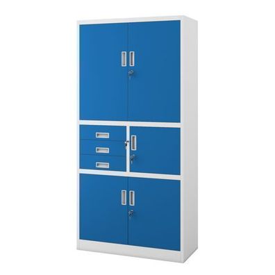 Büro-Metallschrank mit Safe, grau-blau: FILIP II, 900 x 1850 x 400 mm