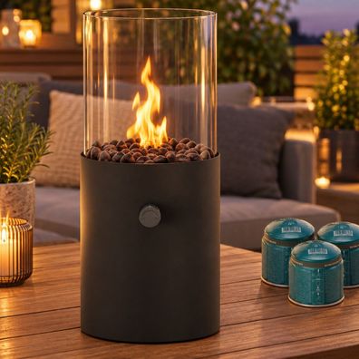 Tischkamin Tischfeuer Zimmer Innen Außen Deko Kamin Schwarz
