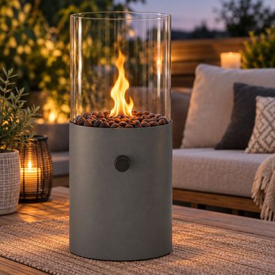 TischkaminTischfeuer Zimmer Innen Außen Deko Kamin Grau