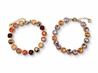 Armband Straßsteinen Orange-Rosa oder Rot-Orange Biba