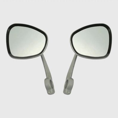 Oldtimer Lenker-Klemmspiegel Nierenform Aluminium für MZ, imson, WL Set links/re
